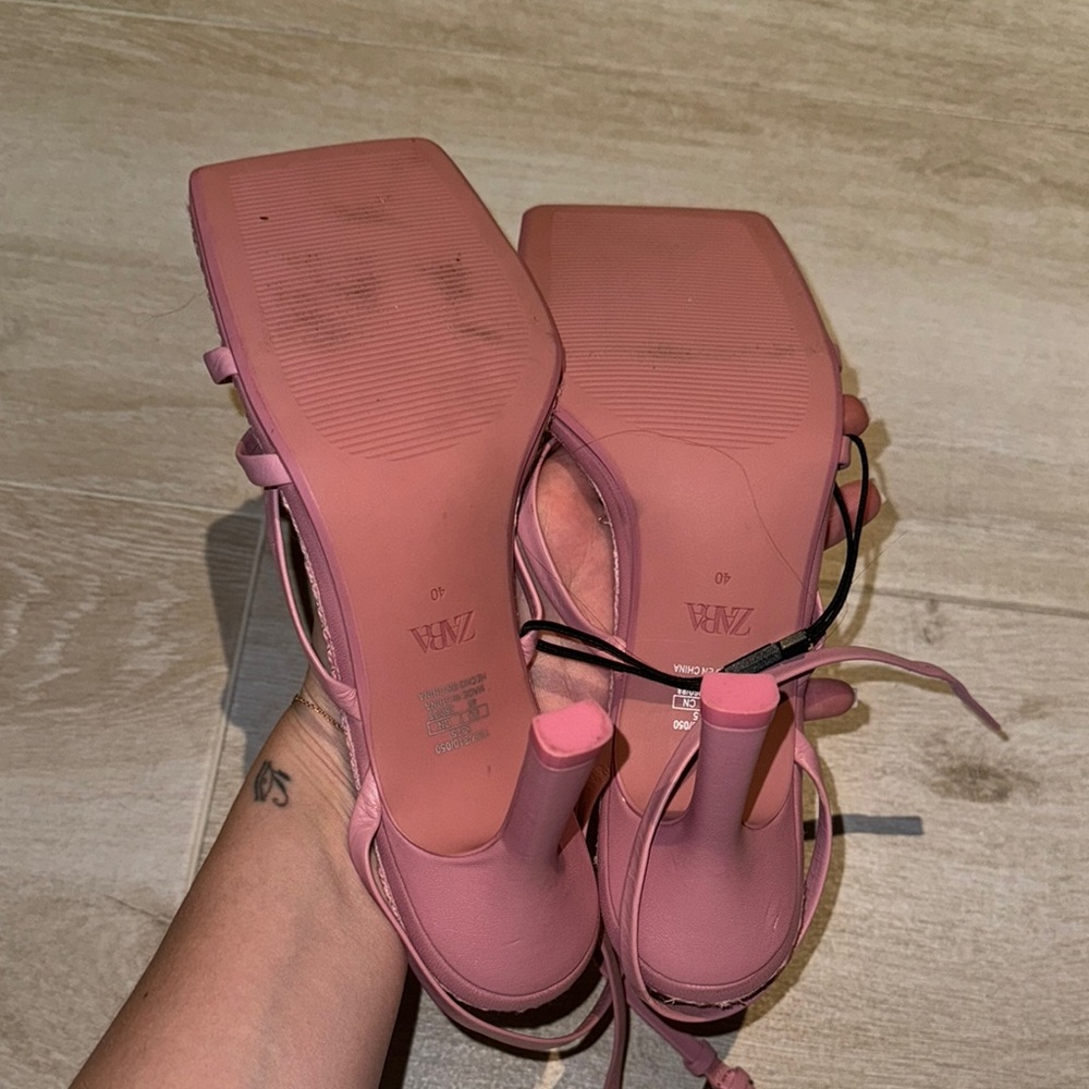 Zara Pink Strappy Women's Sandals - Picture 7 of 10